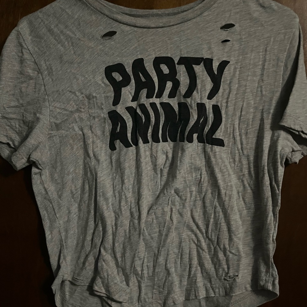 Cropped Distressed Party Animal Tee